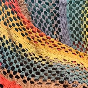 Handmade Multicolor Crochet Throw